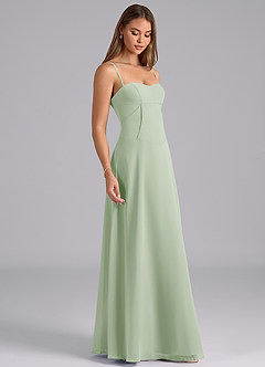 Azazie Valentine Bridesmaid Dresses Dusty Sage A-Line Corset Chiffon Dress image5