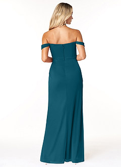 Azazie Tessa Brautjungfernkleider Wandelbar Etui Schulterfreier Schatz Gittergewebe Kleid Tintenblau image6