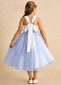 Azazie Bonny Flower Girl Dresses Ivory Ice Ball-Gown Pleated Tulle Dress image2