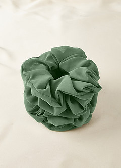 front Bijpassende kleur bruidsmeisjes chiffon oversize scrunchie set