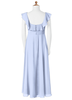 Azazie Jinny Junior Ice A-Line Ruched Chiffon Dress image5