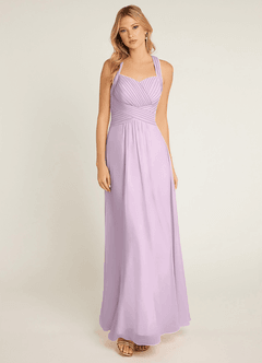 Azazie Claudia Bridesmaid Dresses Frosted Lilac A-Line Sweetheart Neckline Chiffon Dress image1