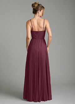 Azazie Teagan Robes de demoiselle d'honneur Robe Trapèze en Mousseline de soie Encolure en Forme de Cœur Cabernet image2