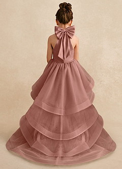 Azazie Bev Abiti da Ragazza di Fiori Abito A-Line in Tulle Convertibile Cedro Rosa image1
