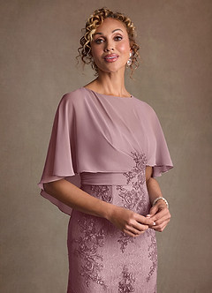 Azazie Amrita Abiti per la Madre della Sposa Abito Sirena in Chiffon Pizzo Rosa Polverosa image5