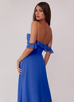 Barbie ♥ Azazie Final Sale Royal Blue A-Line Off the Shoulder Chiffon Convertible Dress image5