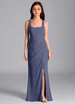 Azazie Mero Junior Meerjungfrau-Linie Plissee Chiffon Kleid Sturm image4