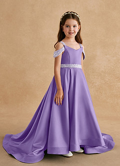 Azazie Jodi Flower Girl Dresses Tahiti A-Line Matte Satin Dress image3