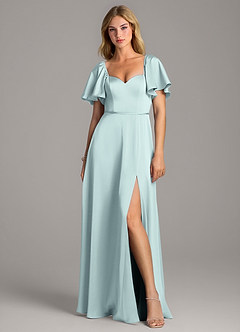 Azazie Chloe Final Sale Mist A-Line Sweetheart Neckline Stretch Satin Dress image4