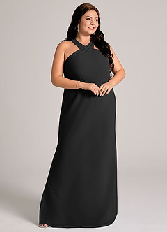 Azazie Doretta Bridesmaid Dresses Black Mermaid Pleated Chiffon Dress image10