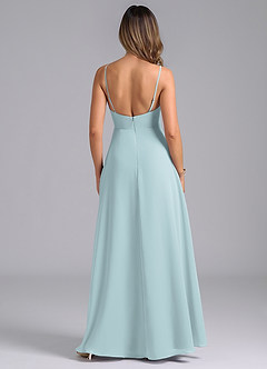 Azazie Sarella Bridesmaid Dresses Mist A-Line with Pockets Chiffon Dress image2