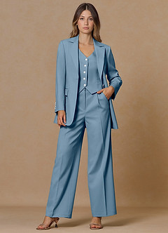 front Rowan Light Blue Refined Weave Performance 3-Piece Suit