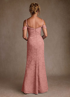 Azazie Irene vestidos de madre de la novia Vestido de Rosetón de Devorado Floral de Corte en A con Vestidos sin tirantes image4