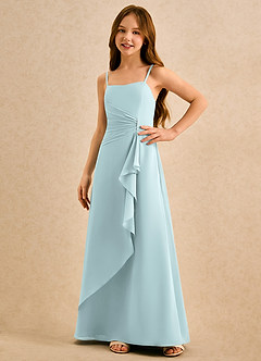 Azazie lolly Girls Formal Sukienki dla dziewczynek sypiących kwiaty Linia A Pofałdowany Szyfon Długość podłogi Sukienka image5