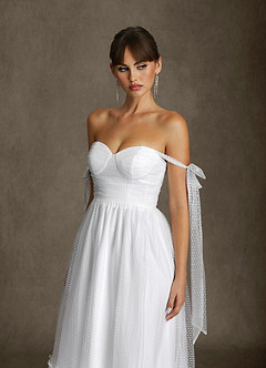 Azazie Angelica Wedding Dresses Diamond White A-Line Sweetheart Neckline Tulle Dress image8
