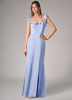 Azazie Callie Bridesmaid Dresses Ice Mermaid Side Slit Chiffon Convertible Dress image4