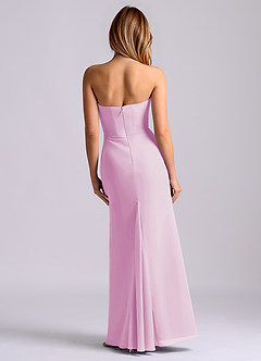 Azazie Debby Bridesmaid Dresses Candy Pink Mermaid Strapless Chiffon Dress image2