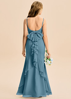 Azazie Lioren Junior 인어 절하다 쉬폰 플로어 길이 주니어 신부 들러리 드레스 image5