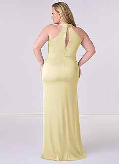Barbie ♥ Azazie Bridesmaid Dresses Lemon Sorbet Sheath Stretch Satin Dress image8