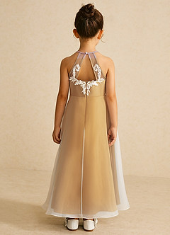 Azazie Ladybug Blumenmädchenkleider A-Linie Spitze Organza Kleid Butterscotch image5
