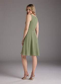 Azazie Shirley Mother of the Bride Dresses Pistachio A-Line Scoop Pleated Chiffon Dress image7