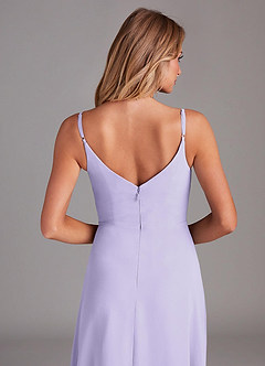 Azazie Daenerys Bridesmaid Dresses Lilac A-Line Cowl Chiffon Dress image7