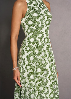 Kleid Selira Grün Und Weiß image6