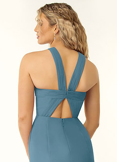 Azazie Rue Bridesmaid Dresses Bermuda A-Line Halter Chiffon Dress image2