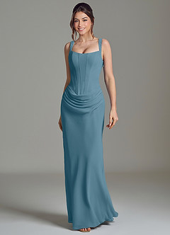 Azazie Niamh Bridesmaid Dresses Bermuda Mermaid Corset Chiffon Dress image4