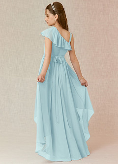 Azazie Mango Junior Sea Glass A-Line Ruched Chiffon Dress image1