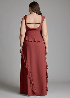 Azazie Sloane Bridesmaid Dresses Terracotta A-Line Sweetheart Neckline Chiffon Dress image12