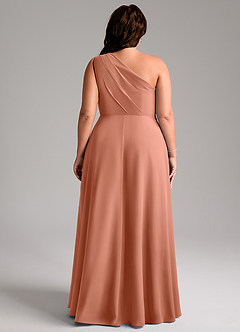 Azazie Phaedra Bridesmaid Dresses MAI TAI A-Line One Shoulder Chiffon Dress image10