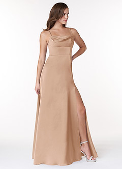 Azazie Clove Stretch Satin Dress Final Sale  image5