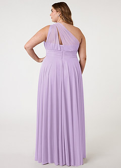 Azazie Charlize Bridesmaid Dresses Lilac A-Line One Shoulder Mesh Dress image7
