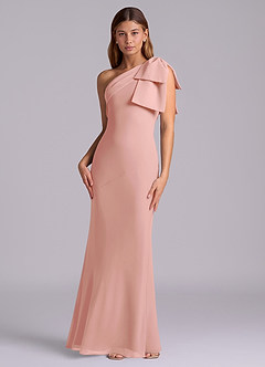 Azazie Yuanna Bridesmaid Dresses Rosette Mermaid One Shoulder Chiffon Dress image4