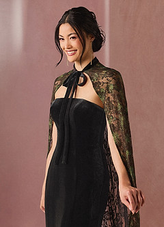 Dolce Black Gold Cape Gown image5
