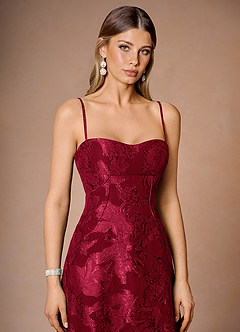 Thalyn Ruby Red Long Prom Dress image4