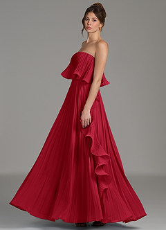 Azazie Alexia Bridesmaid Dresses Scarlet A-Line Ruched Chiffon Dress image5