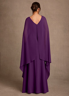 Azazie Liddie Mother of the Bride Dresses Grape A-Line Pleated Chiffon Dress image4