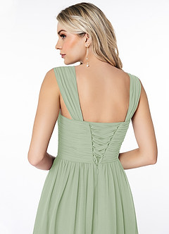 Azazie Angie Bridesmaid Dresses Dusty Sage A-Line Corset Chiffon Dress image3