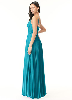 Azazie Vini Bridesmaid Dresses Jade A-Line V-Neck Pleated Chiffon Dress image4