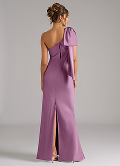 Azazie Capri Bridesmaid Dresses Wisteria Mermaid One Shoulder Stretch Satin Dress image2