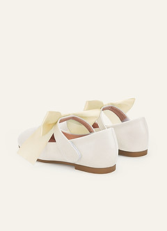 front Satin Bow Mary Jane Girls' Flat Shoes