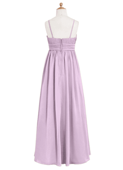 Azazie Astrid Junior Frosted Lilac A-Line Floral Chiffon Dress image8