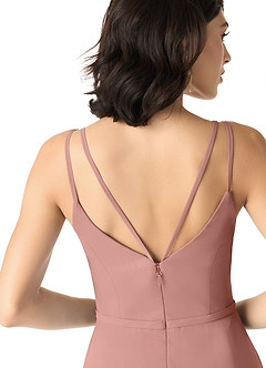 Azazie Janine Abiti da Damigella Abito A-Line in Chiffon con Scollo a V Cedro Rosa image5