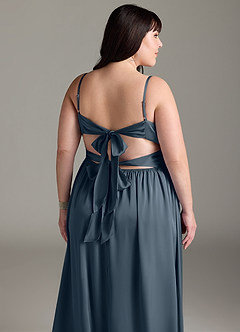 Azazie Zeya Brautjungfernkleider A-Linie Plissee Stretch-Satin Kleid Zwielichtviolett image15