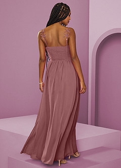 Barbie ♥ Azazie Bridesmaid Dresses Desert Rose A-Line Pleated Chiffon Dress image6