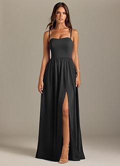 Azazie Calianna Bridesmaid Dresses Black A-Line Off the Shoulder Stretch Satin Convertible Dress image9