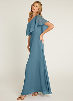 Azazie Lizzy Bridesmaid Dresses Bermuda A-Line One Shoulder Chiffon Dress image4