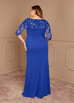 Azazie Alisondra Mother of the Bride Dresses Royal Blue Sheath Scoop Lace Lace Dress image11